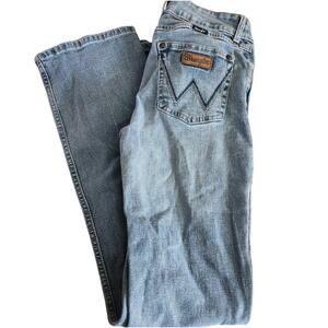 Wrangler Bootcut Size 7 Light Wash W Embroidered Pockets Long Western